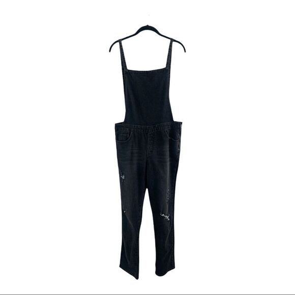 Vici Stretch Black Denim Overalls L EUC - Picture 1 of 9